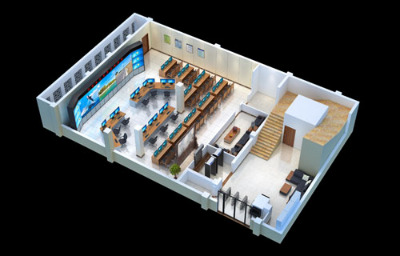 重慶機房效果圖制作|中控室|服務器機房俯視圖