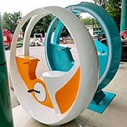 貴陽(yáng)市發(fā)電單車(chē)噴泉 不銹鋼材質(zhì)尺寸顏色均可定制 三喜